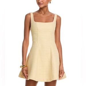 AQUA Tweed Seam Tank Dress Butter Yellow- Exclusive